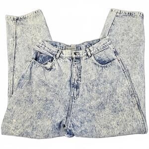 Vintage Bonjour Women Sz 14 Acid Wash Jeans Tapered Leg High Waist 80s 90s Mom